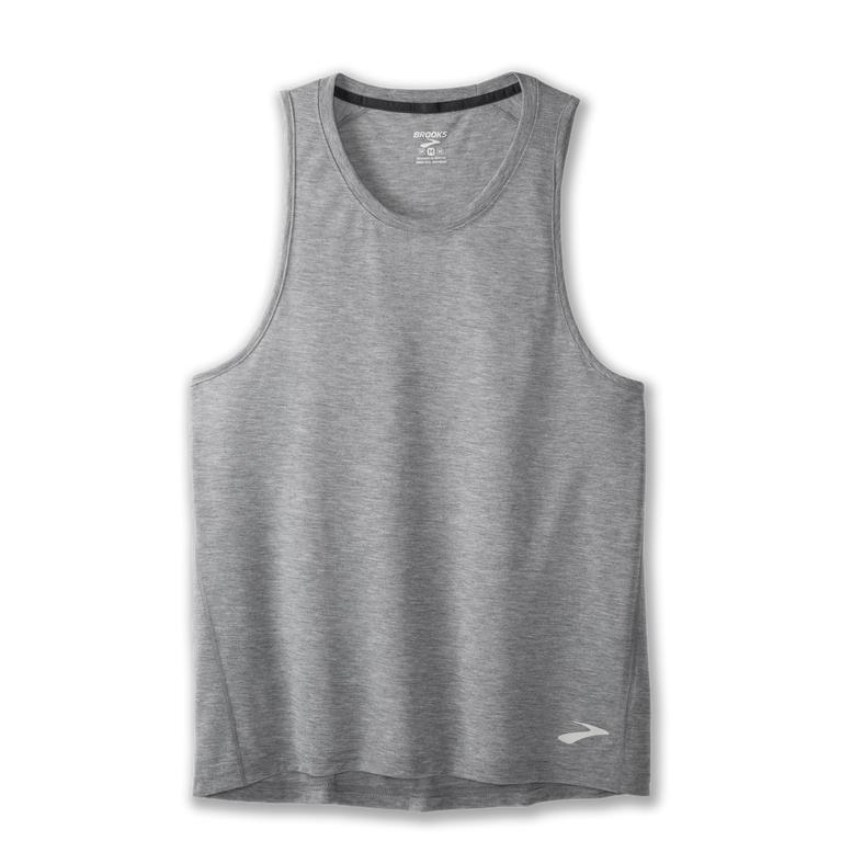 Brooks Distance Running Tank Top - Men's - Heather Ash/Grey (24736-SRAC)